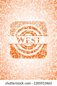 West abstract orange mosaic emblem
