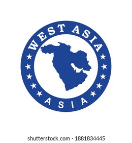 West Asia Map Vector , Country Logo