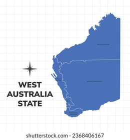 Westaustralische Staatskarte, Abbildung. Karte des Staates in Australien