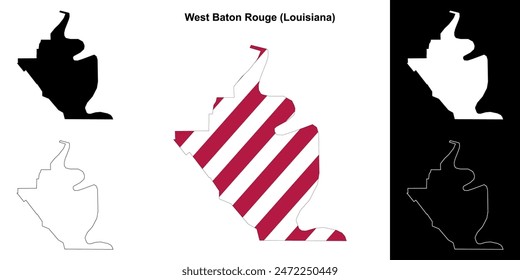 West Baton Rouge Parish (Louisiana) outline map set