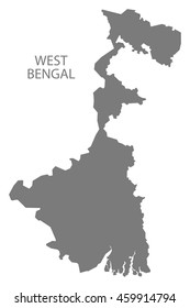 West Bengal India Map Grey