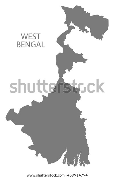 West Bengal India Map Grey Stock Vector (Royalty Free) 459914794 ...