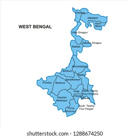 West Bengal Map Graphic - Vector