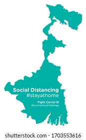 Mapa de Bengala Occidental con etiqueta de estayatome de Distancia Social