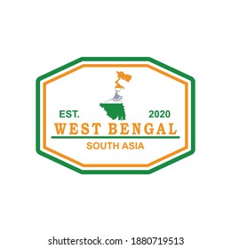 West Bengal Map Vector , India Logo