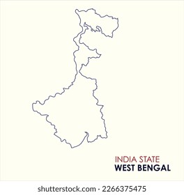 West Bengal
State of India, India, vector map,  High detailed silhouette illustration. Map of West Bengal
State of India, Outline Map of Indian State West Bengal
State of India.