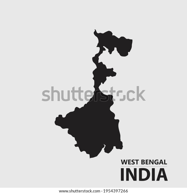 West Bengal Vector Map Plain Background Stock Vector (royalty Free 