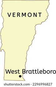 Lugar designado por el censo de Brattleboro Occidental en el mapa de Vermont