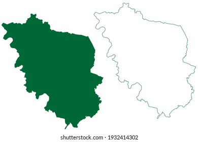 West Champaran district (Bihar State, Tirhut division, Republic of India) map vector illustration, scribble sketch West Champaran map