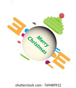 West Christmas presents green and white background.
