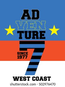 west coast adventure, t-shirt print poster vector [Converted]