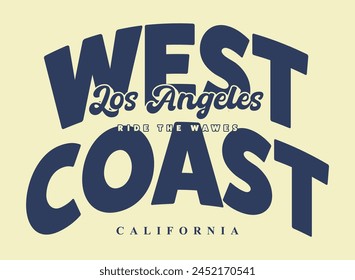 west coast california losa angeles Vector poster slogan para camiseta