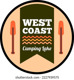 west coast camping lake icon circle