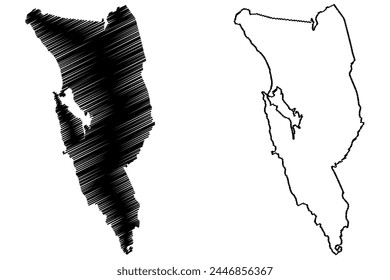 West Coast Council (Commonwealth of Australia, Tasmania, lutruwita) map vector illustration, scribble sketch West Coast map