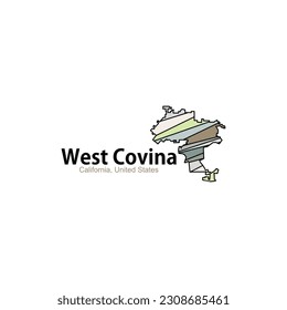 West Covina California City Geometric Creative Design