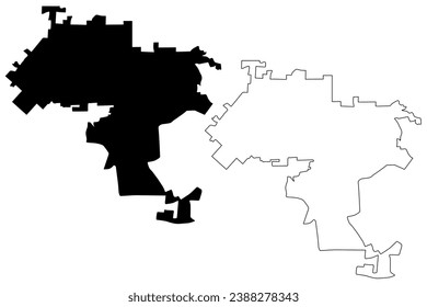 West Covina City, California (United States cities, United States of America, us, usa city) map vector illustration, scribble sketch City of West Covina map