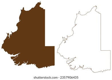 West Daly Region (Commonwealth of Australia, Northern Territory, NT) map vector illustration, scribble sketch map