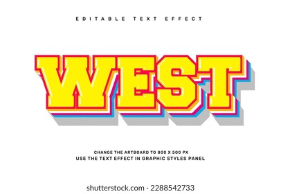 West editable text effect template