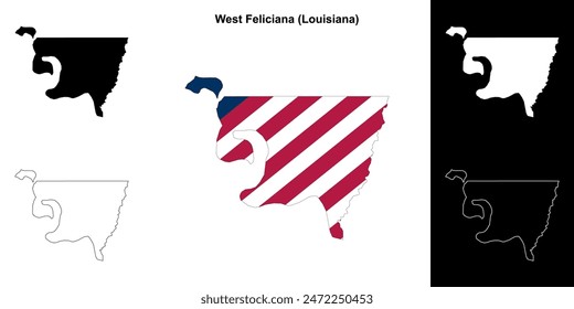 West Feliciana Parish (Louisiana) outline map set