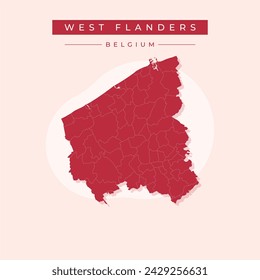 West Flanders Province (Kingdom of Belgium, Provinces of Belgium, Flemish Region) map vector illustration, scribble sketch West Flanders map