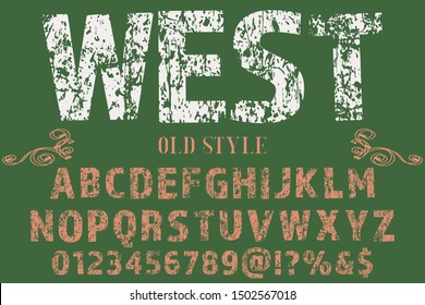 west font typeface vector design old style
