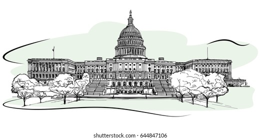 The west front of the United States Capitol. Sketch