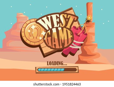 etiqueta del juego occidental en el desierto