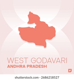 WEST GODAVARI District Map, Andhra Pradesh, India – Editable Vector Outline.