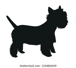 West Highland White Terrier black silhouette of a standing dog