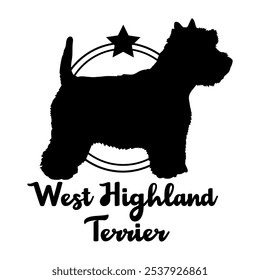 West Highland White Terrier dog silhouette,  dog, dog breeds, logo, vector, silhouette, logo design, animal, illustration, icon, sign, design, black,  symbol, pet