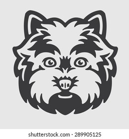 West Highland White Terrier Head Logo Mascot Emblem