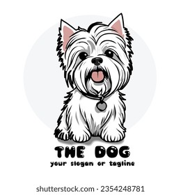 West Highland White Terrier Pet Dog Logo: Enhance Your Pet Fashion Brand With This Simple Vector Design At The Pet Shop.