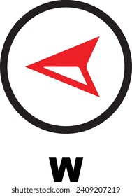 West Icon for Compass vector art design