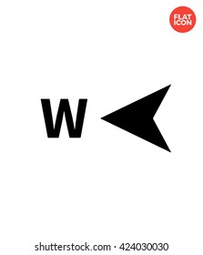 West Icon Flat Style Isolated Vector Illustration