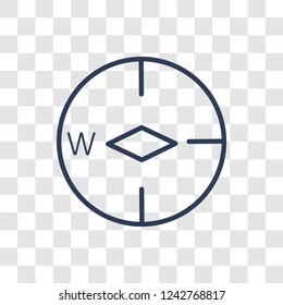 West icon. Trendy linear West logo concept on transparent background from Maps and Locations collection