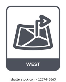 west icon vector on white background, west trendy filled icons from Maps and locations collection, west simple element illustration