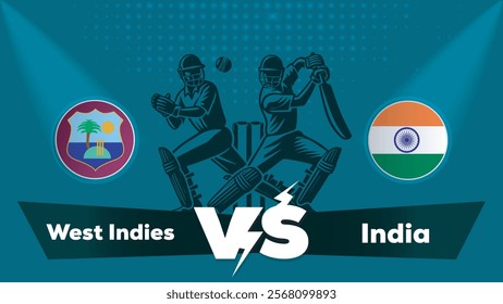 West Indies Vs India , India VS West Indies cricket match , Cricket match concept with creative illustration.eps