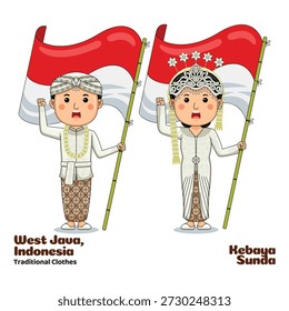 Ilustração vetorial tradicional do pano de Java Ocidental Indonésia