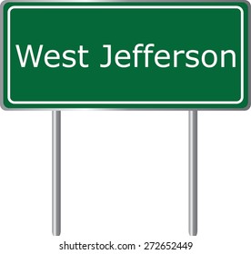 West Jefferson, Alabama, road sign green vector illustration, road table, USA city