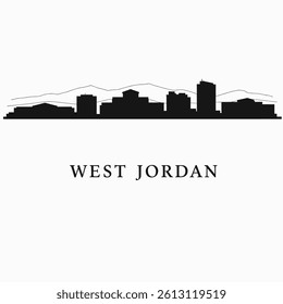 West Jordan Utah Skyline Silhouette.