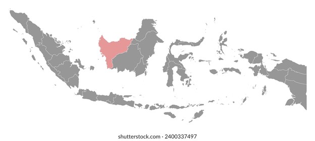 West Kalimantan province map, administrative division of Indonesia. Vector illustration.