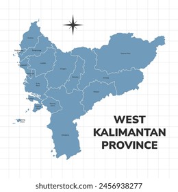 In: West Kalimantan Province Map Illustration. Karte der Provinz in Indonesien