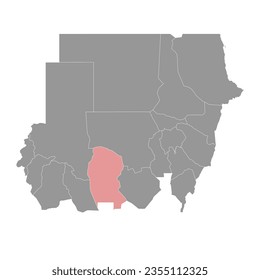 West Kordofan State map, administrative division of Sudan. Vector illustration.