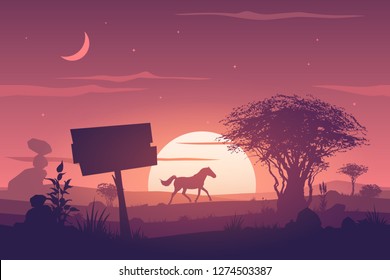 West landscape illustration