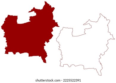 West Lindsey Non-metropolitan district (United Kingdom of Great Britain and Northern Ireland, ceremonial county Lincolnshire or Lincs, England) map vector illustration, scribble sketch map