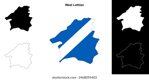 West Lothian-Umriss-Kartenset