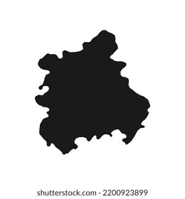 West midlands England, UK region map. Vector illustration.