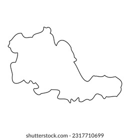 West Midlands map, ceremonial county of England. Vector illustration.