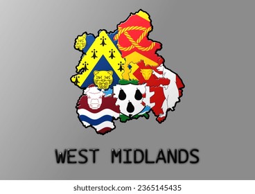 West Midlands UK Region Map Design