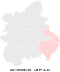 West Midlands UK Region Map with Warwickshire Highlighted